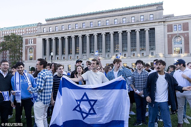 Pro-Israel students protest at New York's Columbia University following statements by a student group in support of Hamas