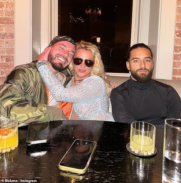 She had a blast: She met music superstars Maluma and J Balvin in the Big Apple on Wednesday night - but later claimed she had 