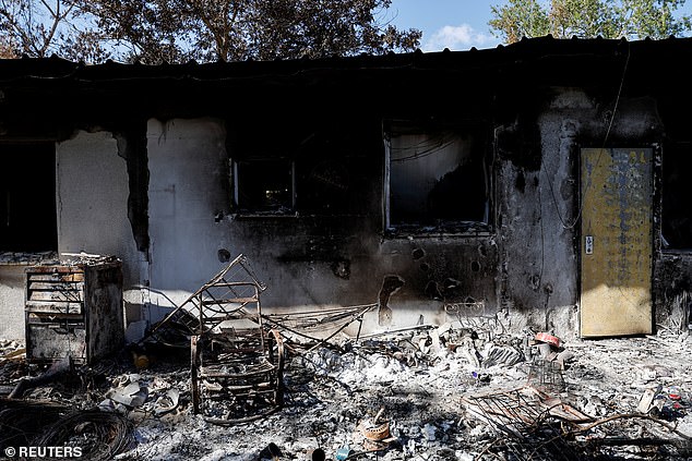 The devastation caused by the attack on Kibbutz Nir Oz