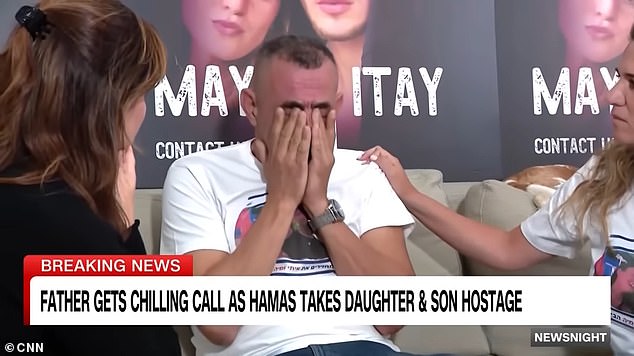 In the interview, Ilan is seen breaking down as he is once again overcome with emotion, listening to his daughter's heartbreaking cries and pleas