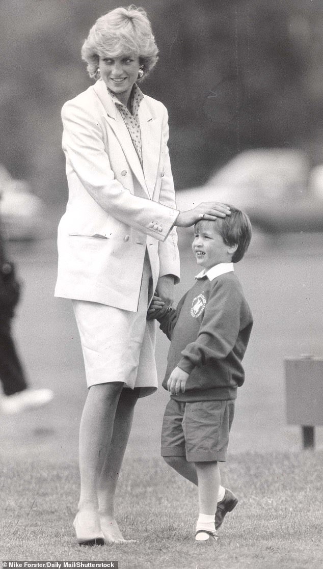 Diana and Prince William watch Prince Charles play polo on Smith's Lawn in May 1987