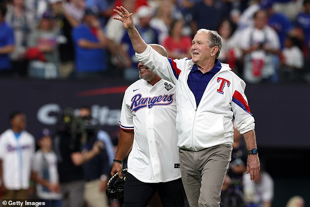 Former President George W Bush 77 throws out the ceremonial