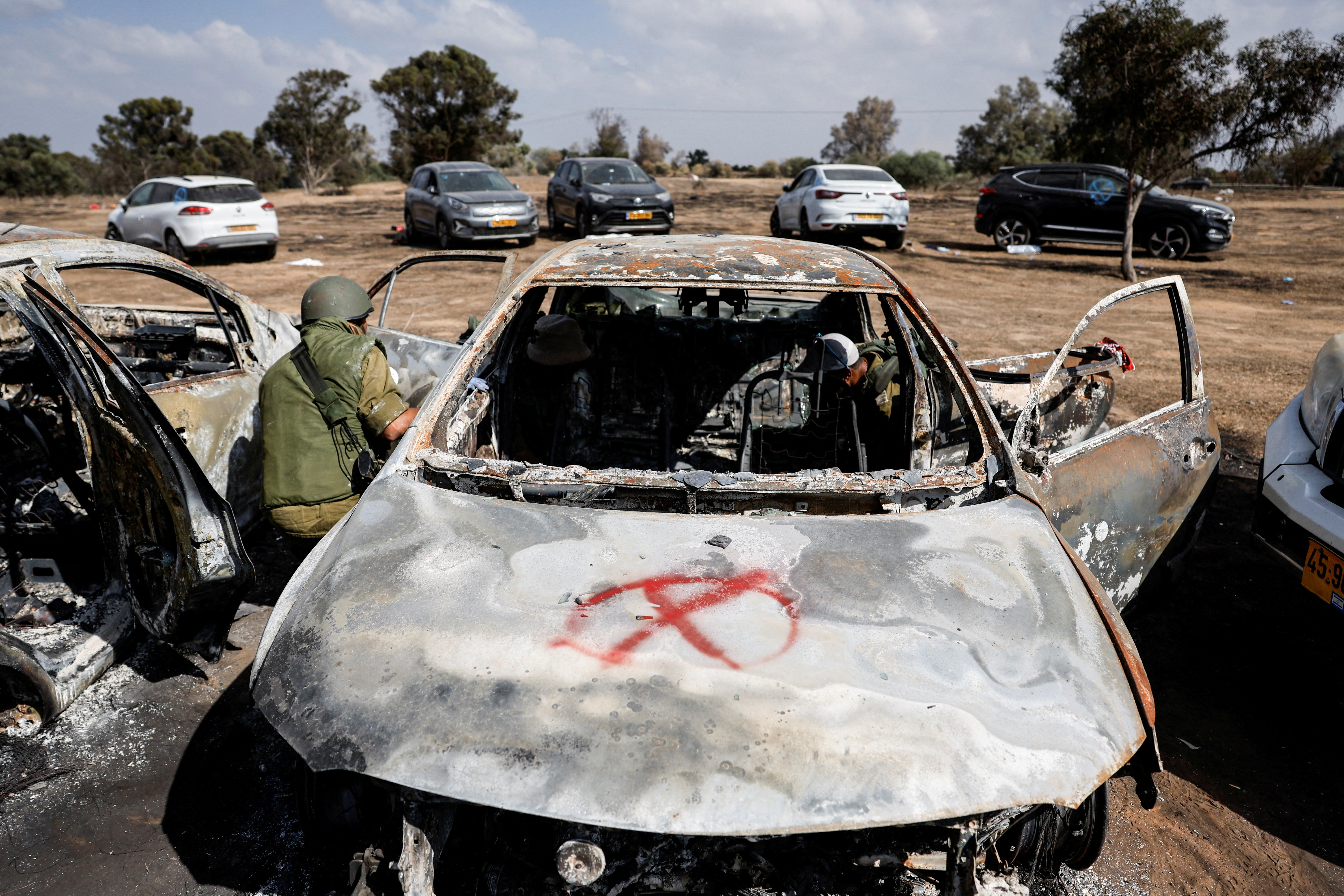 After an attack on the Nova festival by armed Hamas fighters from Gaza near Israel's border with the Gaza Strip in southern Israel