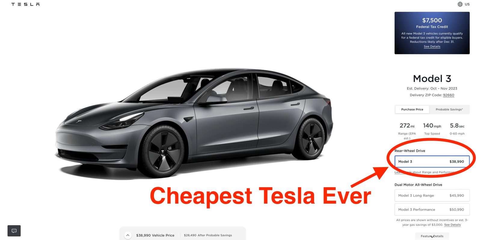 Tesla prices continue to fall Model 3 and Y now