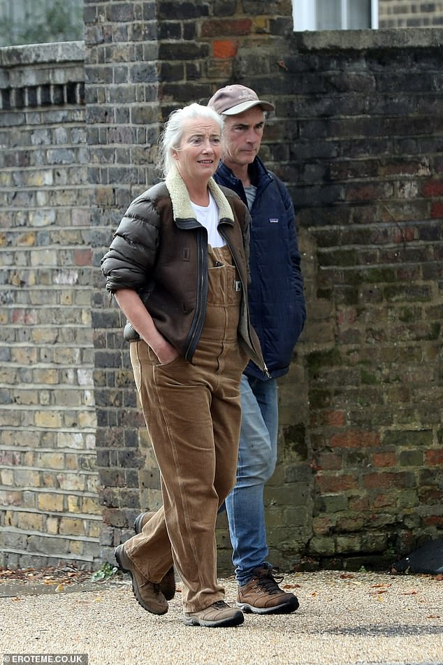 Practical: Actor and producer Greg wore a padded coat with jeans and hiking boots