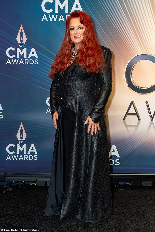 Wynonna showed no signs of failing health backstage in the press room (pictured) after the performance