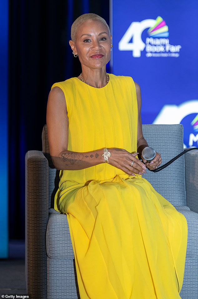 All yellow: The 52-year-old actress, who recently announced that she and Will Smith split seven years ago, was in town to promote her memoir, Worthy