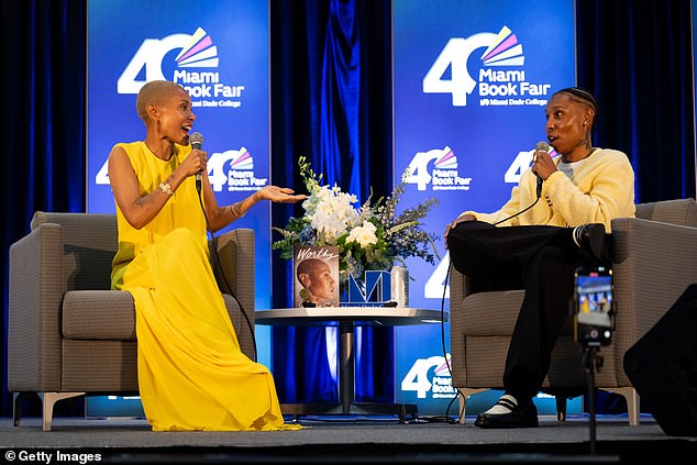 Jada guest starred in conversation with Lena Waithe (pictured) during the 2023 Miami Book Fair at Miami Dade College over the weekend