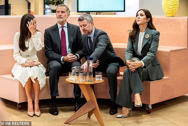 Spain's King Felipe and Queen Letizia and Denmark's Crown Prince Frederik and Crown Princess Mary are pictured together in Copenhagen, Denmark, on November 8, just days after rumors of an affair became public