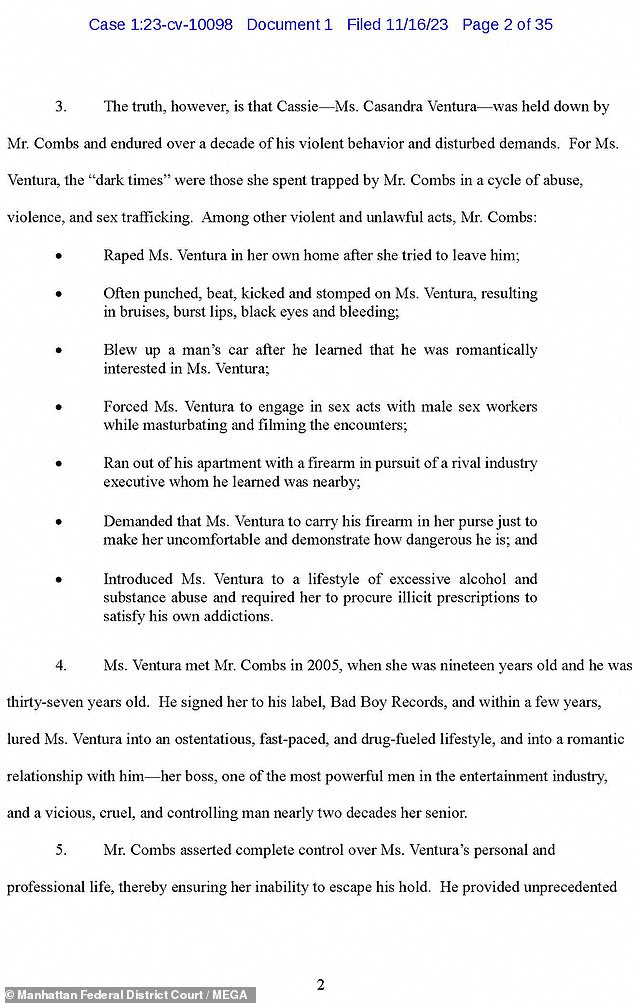 The lawsuit alleges that she was instructed to have sex with multiple men - sometimes in masks and costumes - while the music manager watched, masturbated and filmed