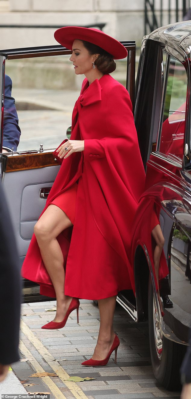 Kate Middleton Impresses In Her Scarlet Catherine Walker Coat With A ...