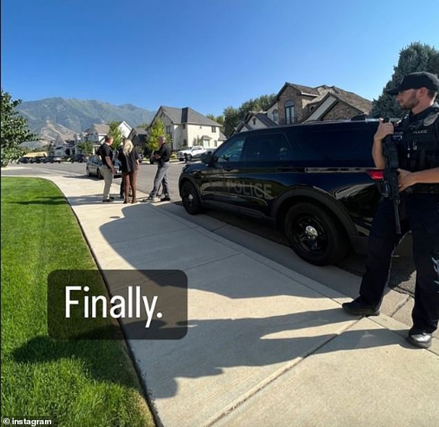 Ruby's eldest daughter Shari, 20, posted on Instagram about her mother's arrest, sharing a picture of police officers outside the house with the caption, 