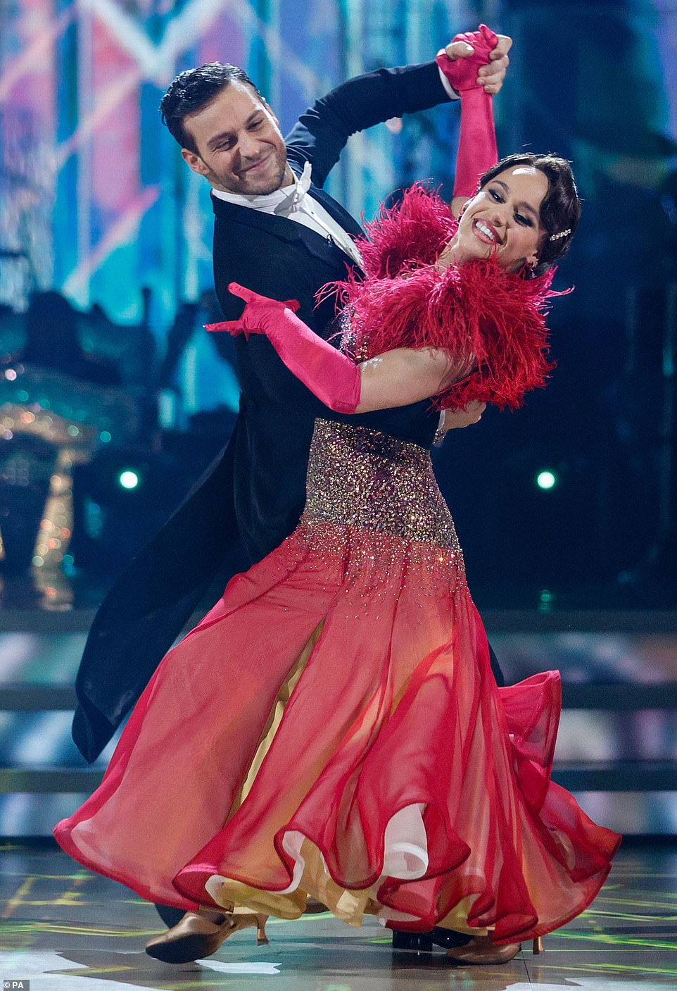 The pair impressed throughout the finale, having performed a Pasa Doble, a Show Dance and finally an American Smooth (pictured).