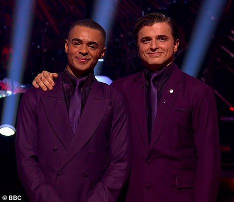 Finalists Bobby Brazier and Dianne Buswell as well as Layton Williams (left) and Nikita Kuzmin (right) watched as Ellie won the crown