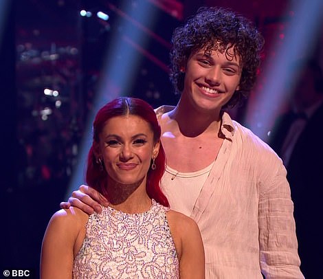 Finalists Bobby Brazier and Dianne Buswell (pictured), as well as Layton Williams and Nikita Kuzmin, watched as Ellie won the crown