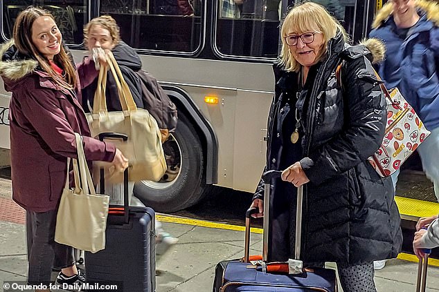 Kelce's mother Donna was pictured arriving in Kansas City on Friday before the game