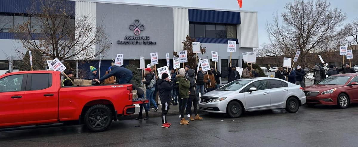 Agropur 250 employees go on strike at the Saint Laurent plant