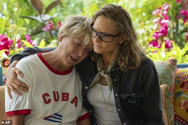 Jodie, seen here with co-star Annette Bening, was nominated for a Critics Choice Award and a Golden Globe for her performance in Nyad