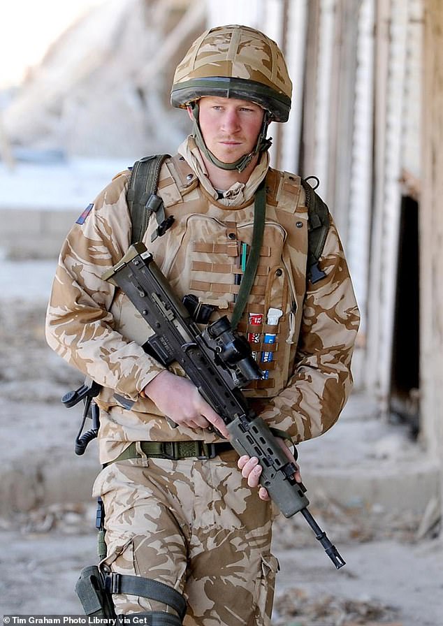 Prince Harry served two tours in Afghanistan, where he served as a forward air controller from 2007 to 2008 and as an Apache pilot from 2012 to 2013.  Pictured in Helmand Province in 2008