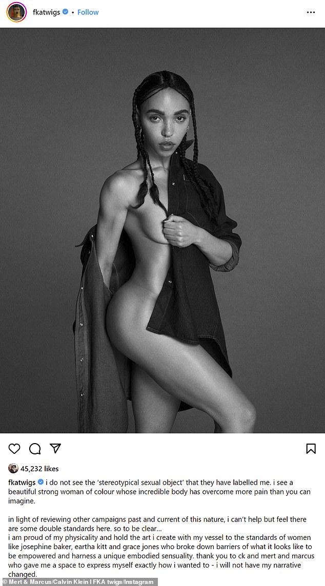 Controversy arose when the UK banned twigs' Calvin Klein ad earlier this month