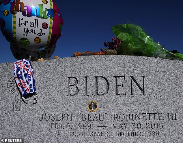 Joe and Jill Biden visited son Beau's grave in Wilmington, Del. on Saturday