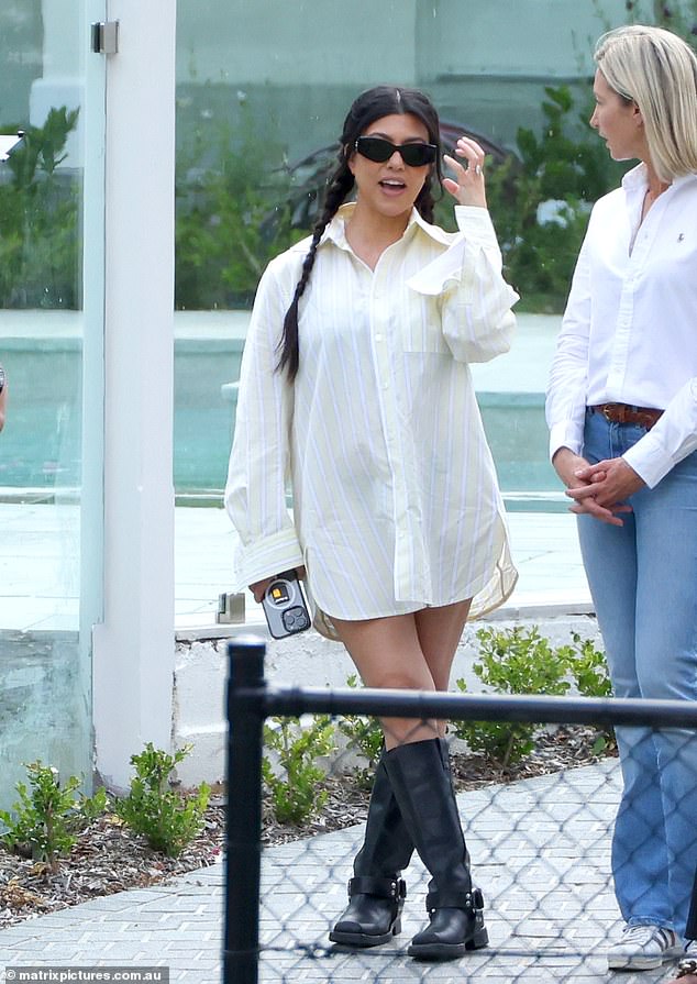 Kourtney, who is known for her high-glam red carpet looks, has swapped her glitzy outfits for more casual looks since landing in Sydney last week