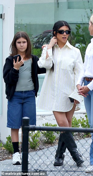 Kourtney appeared to be in good spirits as she chatted during the outing