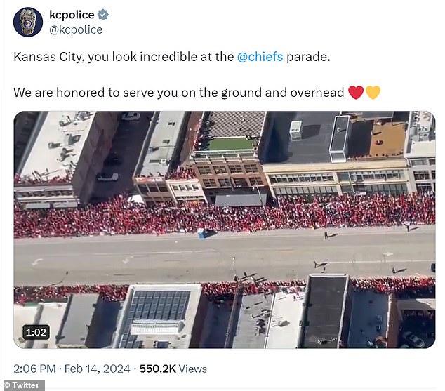 Kansas City police criticized them for keeping the tweet up