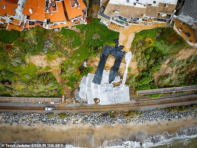 SAN Clemente, Calif. (AP) — Aerial photos show the aftermath of cliff collapse following extreme weather in Southern California that threatened millions of dollars' worth of homes earlier this month