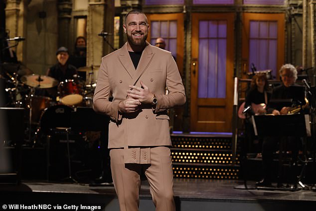 He explained that he and his group worked with Kelce last year when the 34-year-old Kansas City Chiefs tight end made his hosting debut on the sketch comedy show in March 2023