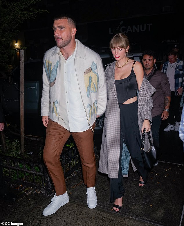 At that point, she had already been dating Kelce for months and had just publicly announced their relationship for the first time at one of the NFL star's games.  seen at the SNL afterparty in October 2023