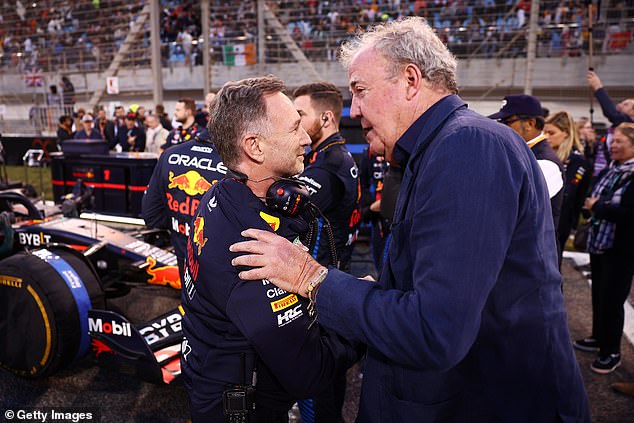 Christian Horner was spotted chatting with former Top Gear presenter Jeremy Clarkson in Bahrain