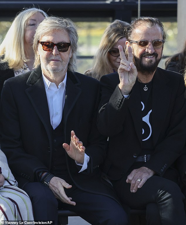 Paul McCartney (left) and Ringo Starr posed together at FROW