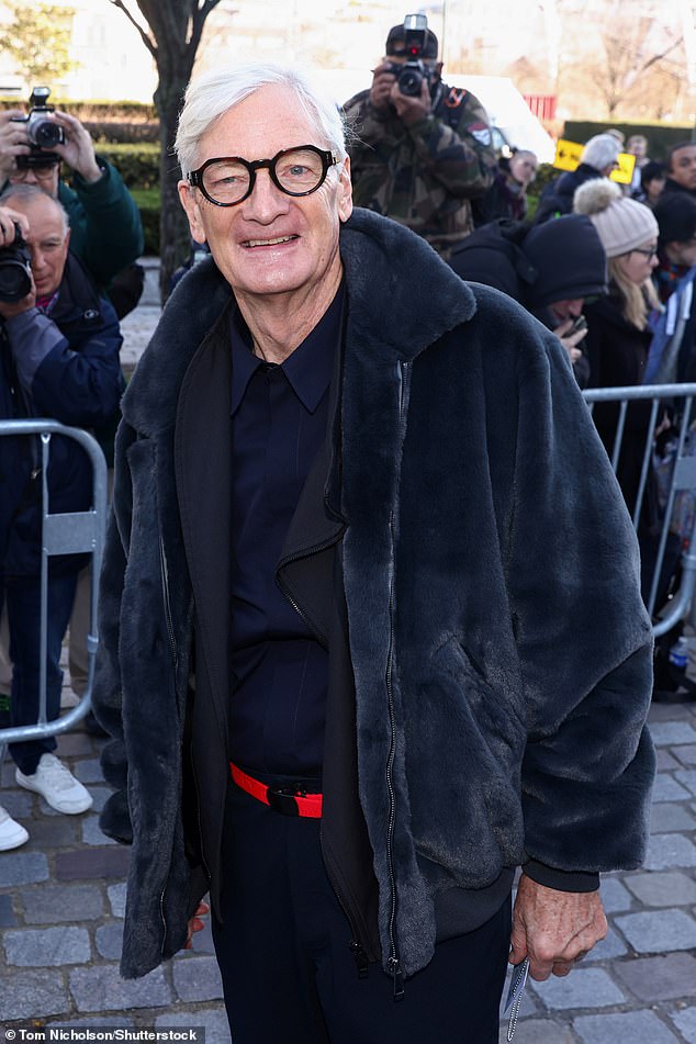 James Dyson also appeared at the show wearing a black fur coat