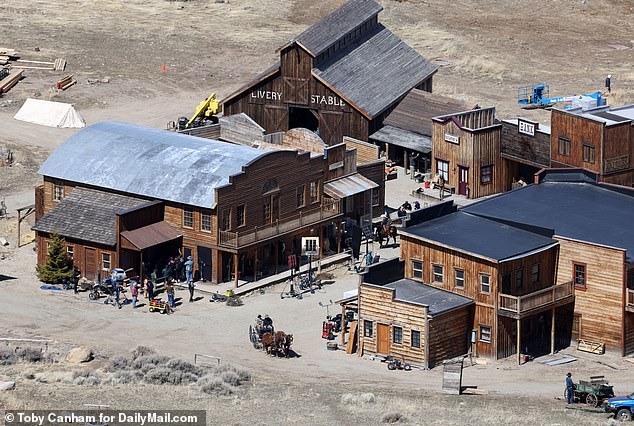 The new set is pictured in Livingston, Montana.  Although there is also a church building on the new set, scene 121 - the scene where Baldwin was practicing - was completely removed from the film and will not be reshot