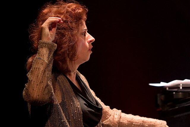 Pianist Lorraine Desmarais at a concert in Saint Jerome